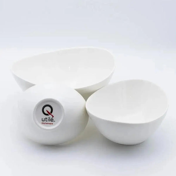 Utile 3 Tier White Bowl with metal rack Utile