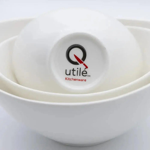 Utile 3 Tier White Bowl with metal rack Utile