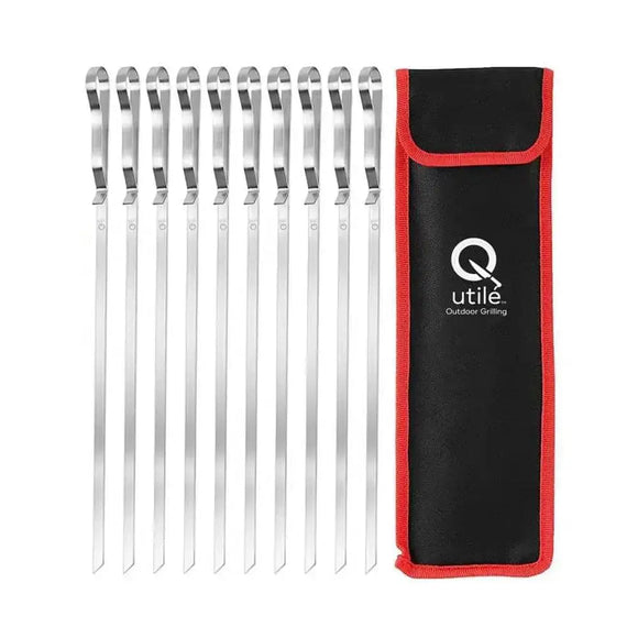 Utile 10PC Flat Metal BBQ Skewers Utile