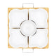 Utile 6 pc Flower White Ceramic serving dish with wood base Utile
