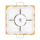 Utile 6 pc Flower White Ceramic serving dish with wood base Utile